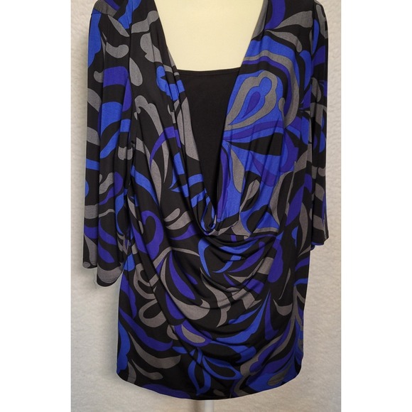 Lane Bryant Women's Blouse Top Plus Sz 18-20 3/4 Sleeve No Belt 0805 - Picture 1 of 4